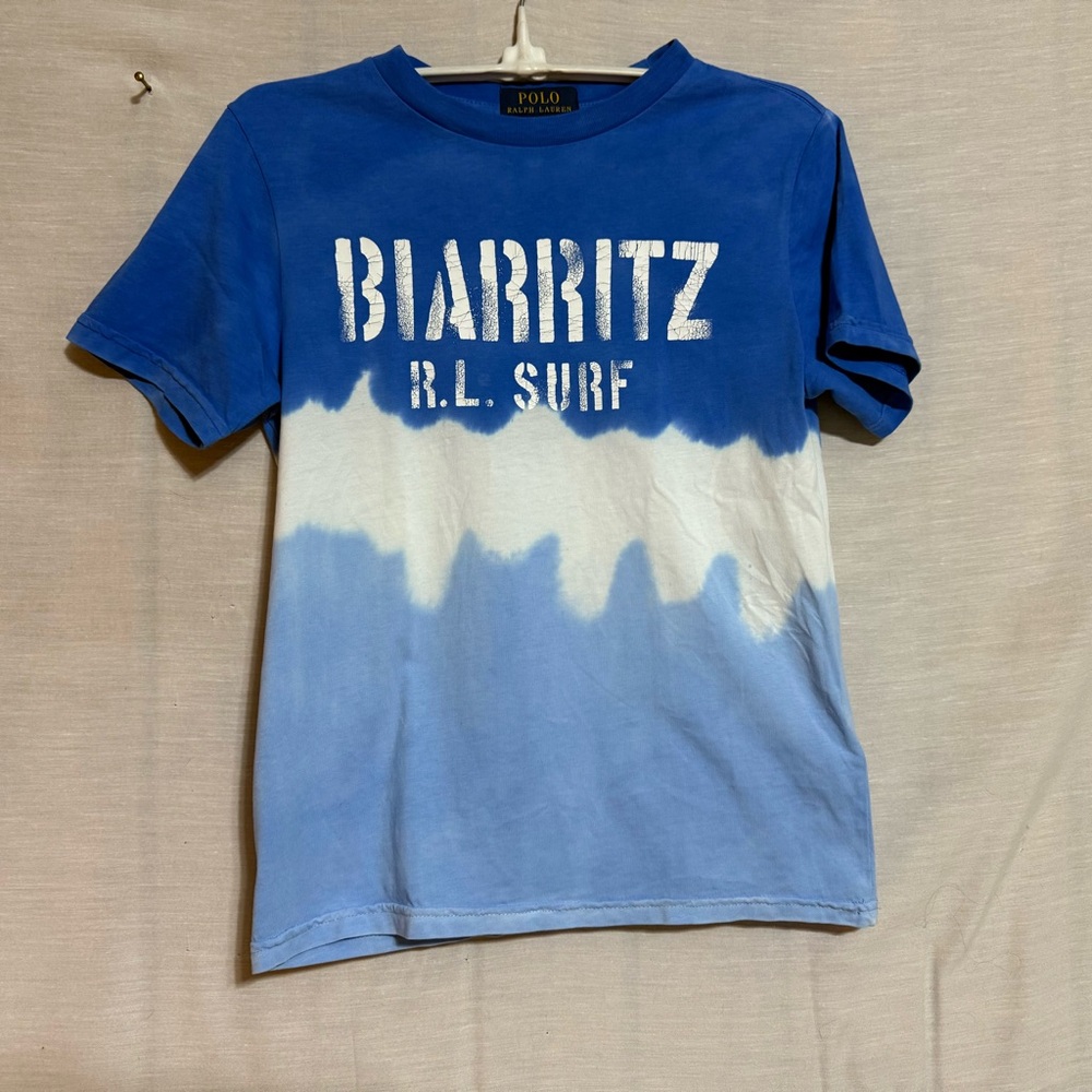 Polo by Ralph Lauren Blue and White Tie-Dye Biarritz R.L. Surf Tee